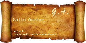 Galle Aszter névjegykártya